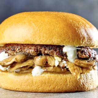 Goat Cheese and Wild Mushroom Burger